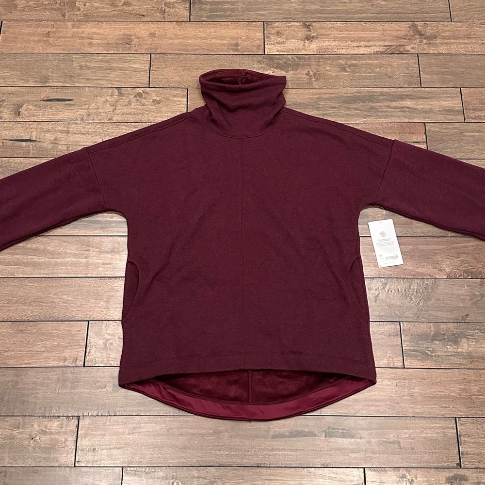 Athleta Small Wine Colored Cozy Karma Funnel Neck Sweatshirt